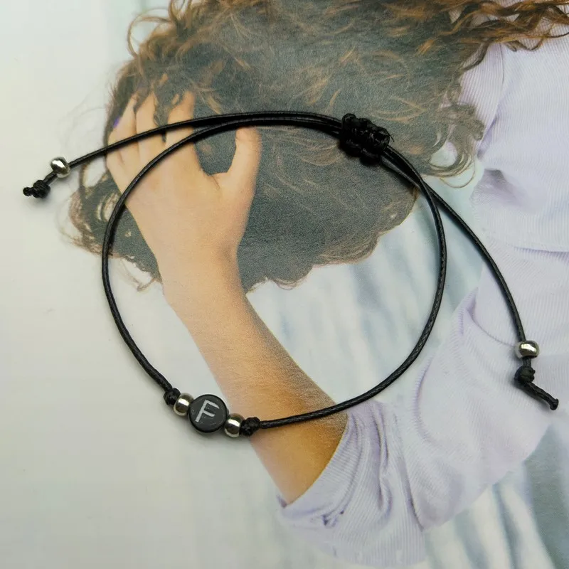 

New Name Bracelet For Men Women Adjustable Letter Hand Jewelry Gift For Friend Black Red Color Rope Bracelet Wholesale Dropship