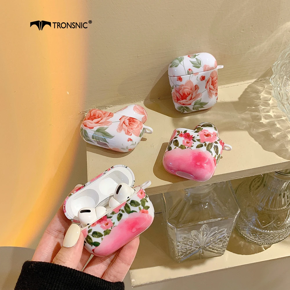 

Flowers Rose Case for Apple Airpods Pro Case Soft Cover Silicone Headphone Box for Airpod 1 2 Bluetooth Earphone Luxury Case Hot