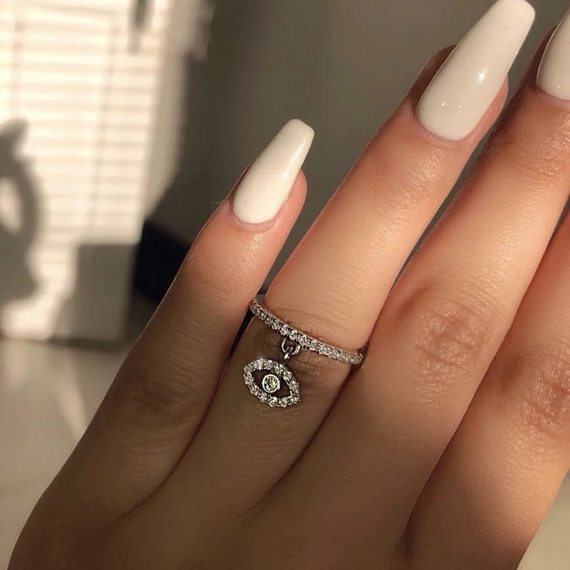 

Новое милое женское кольцо с кристаллами и серебряным камнем, очаровательные обручальные кольца серебряного цвета для женщин, обручальное ...