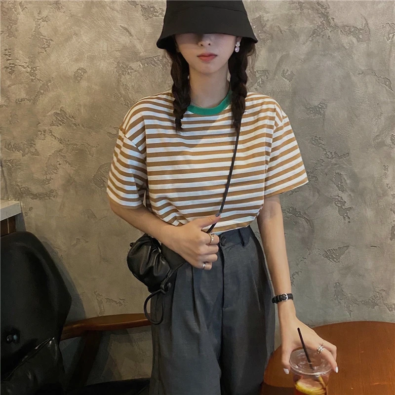 2 цвета 2020 летние корейские шикарные стильные свободные винтажные футболки в