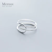 modian free size simple ring for women gift fashion geometric double layer line sterling silver 925 ring fine jewelry 2020 new