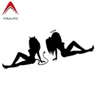 Модная Автомобильная наклейка Aliauto, красивая искушение к ангелам и демонам, автомобильные аксессуары, ПВХ наклейка для Peugeot Skoda,20 см * 7 см