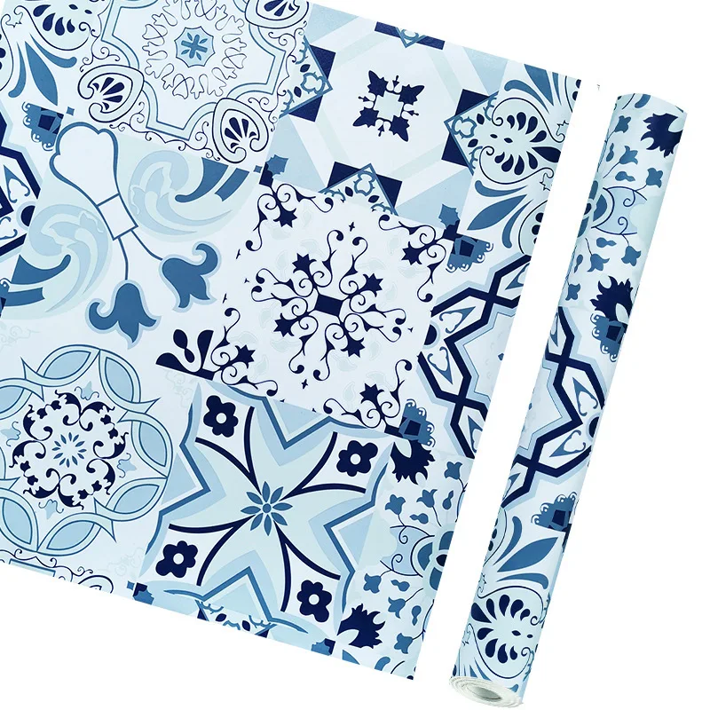 

PVC Kitchen Waterproof Non-Slip Wear-Resistant Home Toilet Bathroom Floor Renovation Self Adhesive Stickers Vinyl Wallpapers