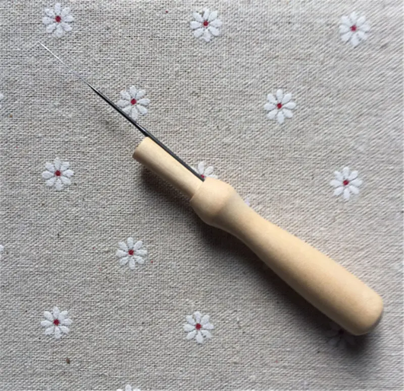 1 Hand 1 Needle Игла для валяния деревянная ручка инструмента швейная шило швейная машина Кожа ремесло холст палатка швейная игла комплект - Цвет: 1 Hand 1 Needle