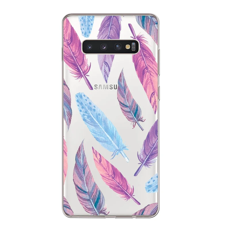 Ciciber Модный чехол с перьями для Samsung Galaxy S9 S8 S7 S6 S10 S10e + Edge Plus S5 Mini чехлы телефонов