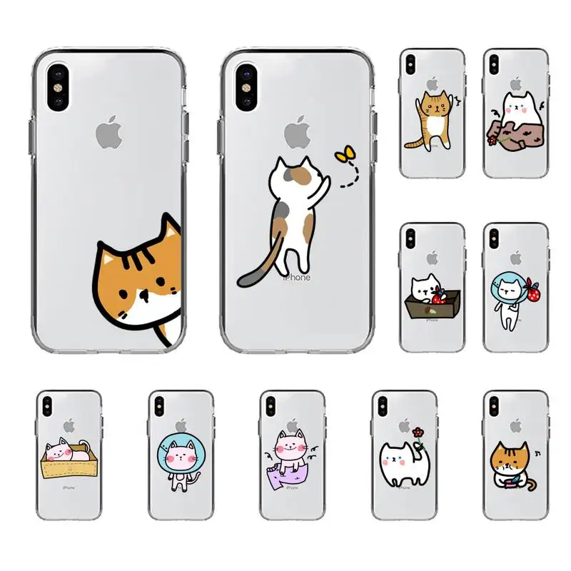 

Cute cartoon cat Phone Cases for iphone 13 8 7 6 6S Plus X 5S SE 2020 XR 11 12 pro XS MAX