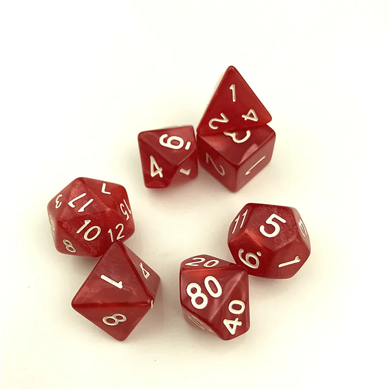 7 шт./компл. кости D4-D20 многосторонний игральные кости 9 видов цветов Настольный полиэдральный набор акриловых Пластик детский набор игрушек