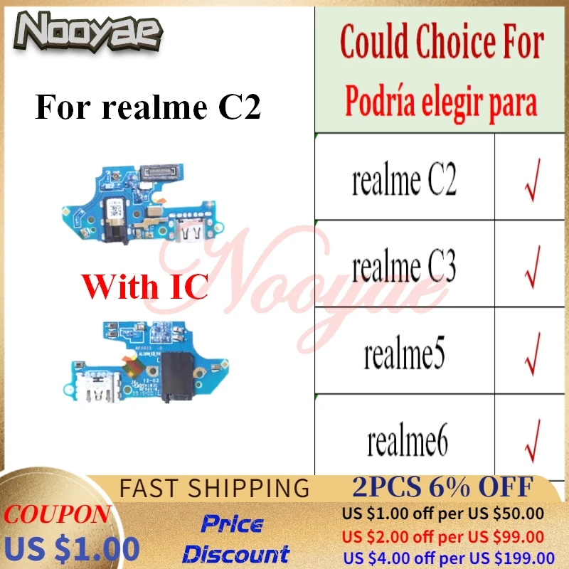 Для Realme C2 C3 5 5i 6 6i pro Micro USB Зарядное устройство Док-станция для зарядки Порты и