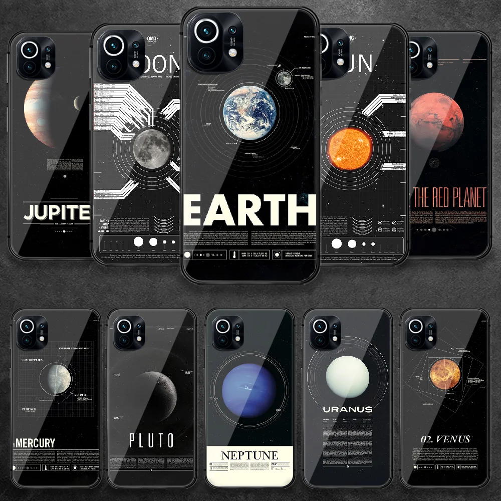 

Space Planet Universe Tempered Glass Phone Case Cover For Xiaomi Mi Poco A F X 2 3 8 9 10 11 T Pro Lite Ultra Max Nfc Soft Cover