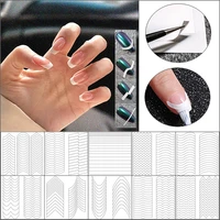 1 sheet french manicure tip guides stickers self adhesive form fringe guides nail art stencils nail accessories diy nail tool