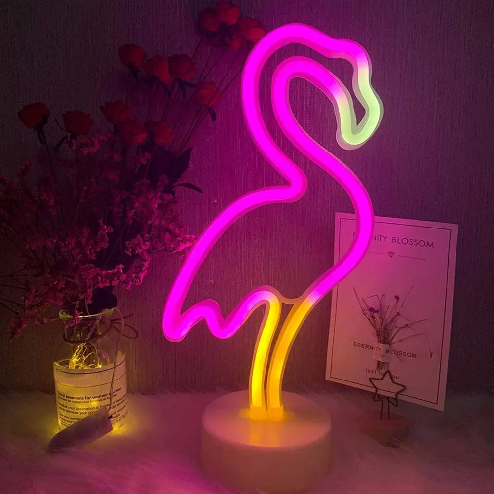 

LED Neon Signs Night Light Bird Romantic Art Wall Decoration Lamp Powered By Battery USB For Bedroom Party Birthday White