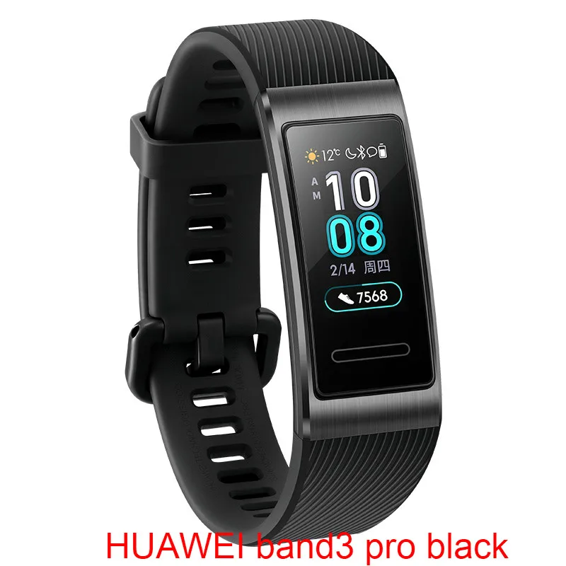 band3 pro black huawei Band 3 Pro Smartband gps металлический каркас Amoled Полноцветный Сенсорный экран плавать ход датчик сердечного ритма сна - Цвет: band3 pro black