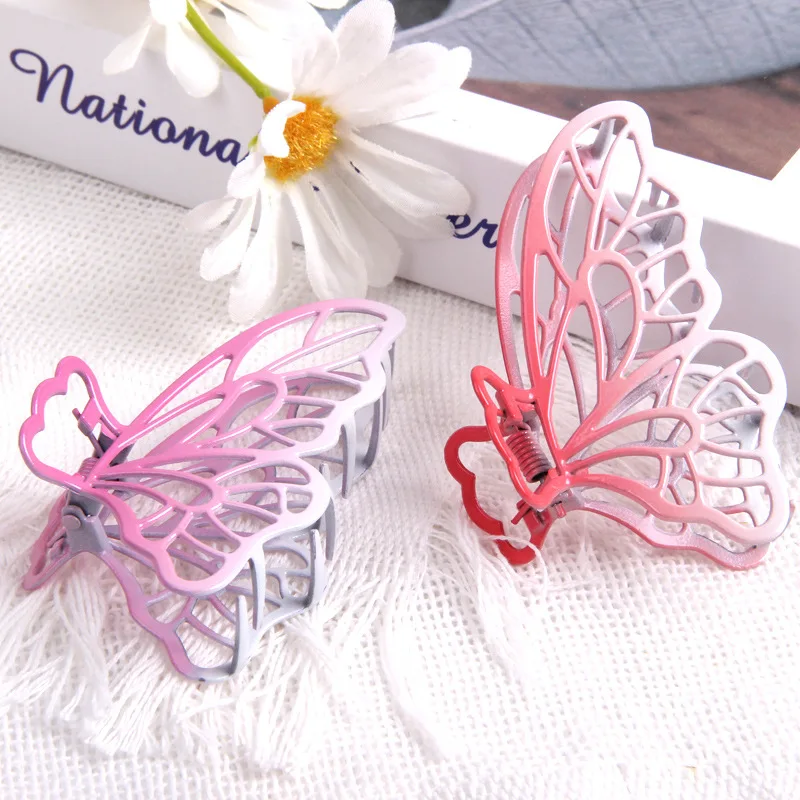 

New Fashion Sweet Wild Large Metal Alloy Colorful Hair Claw Barrettes Hairpin for Women Girl Accessories Headwear