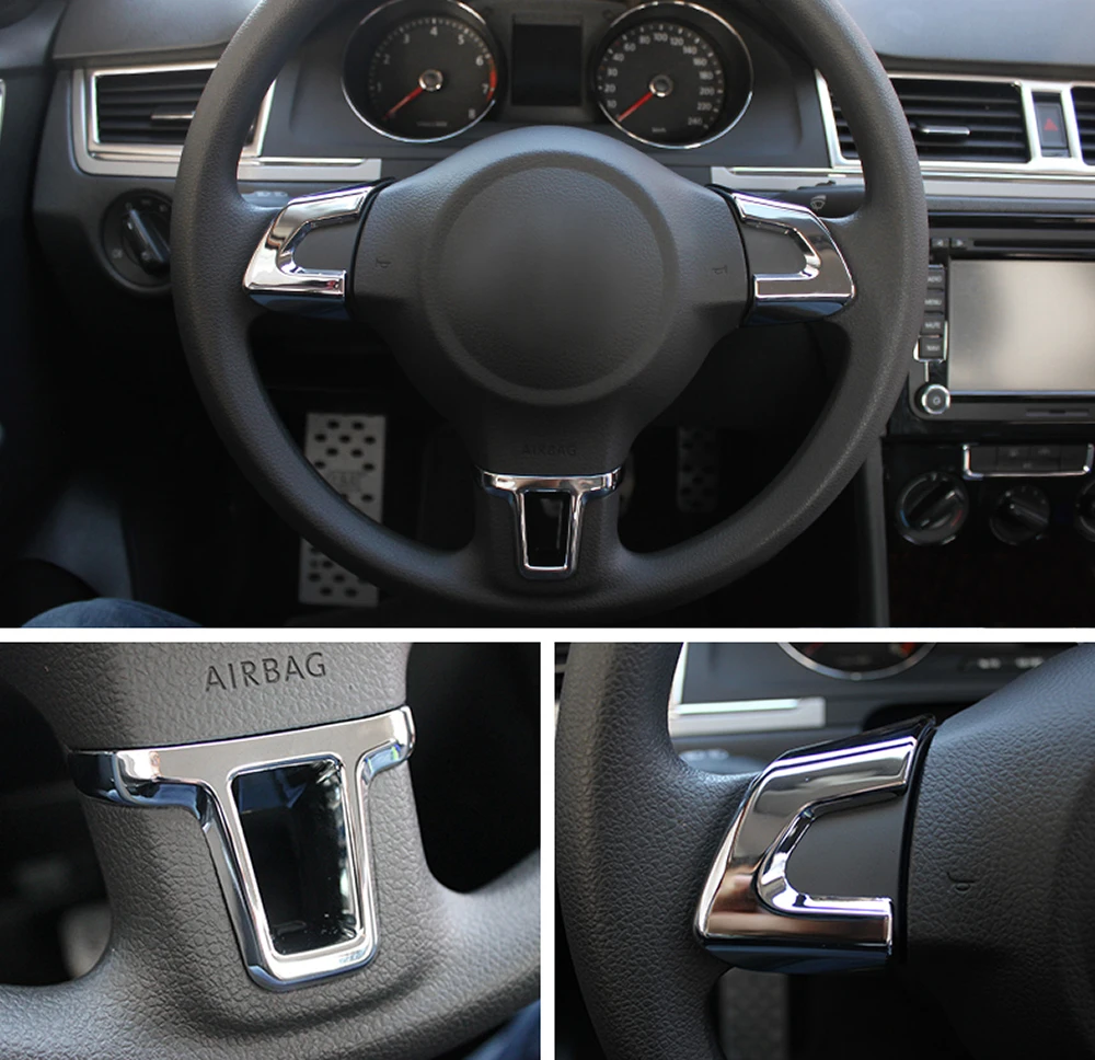 Хромированная накладка на руль из АБС-пластика наклейка чехол для Volkswagen VW Golf 6 MK6