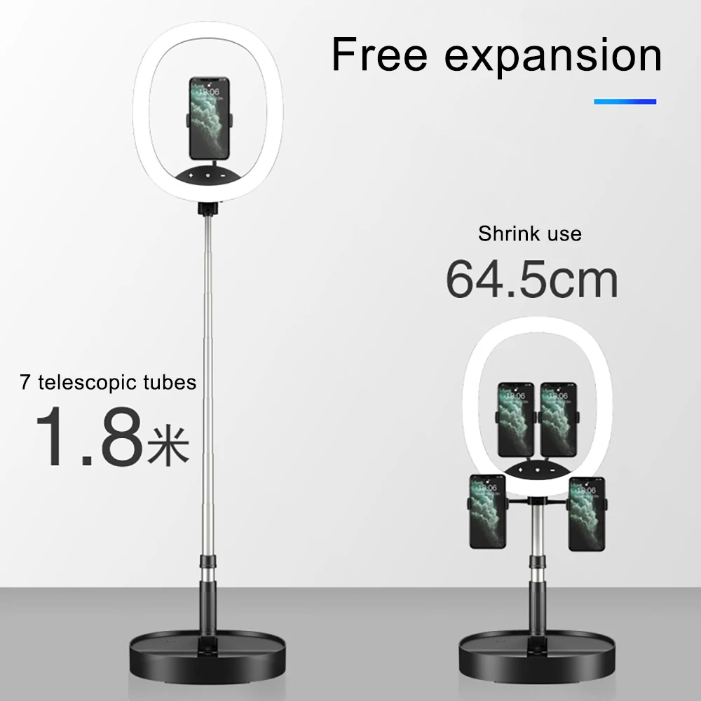 MAMEN складной светодиодный кольцевой светильник для селфи с регулируемой