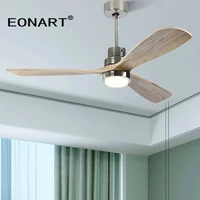 52 inch modern solid wood fan led light decorative ceiling fan lamp with remote control 100 240v lighting ceiling fans for home