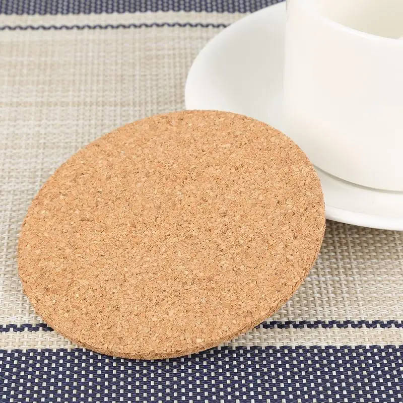 

Heat Insulation Round Cork Table Placemat Pastoral Style Nonslip Placemat Durable Furniture Decoration Mat Coffee Cup Mats 1pc