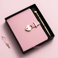 secret notebook ruled journal lined diary with lock creative gift heart lock