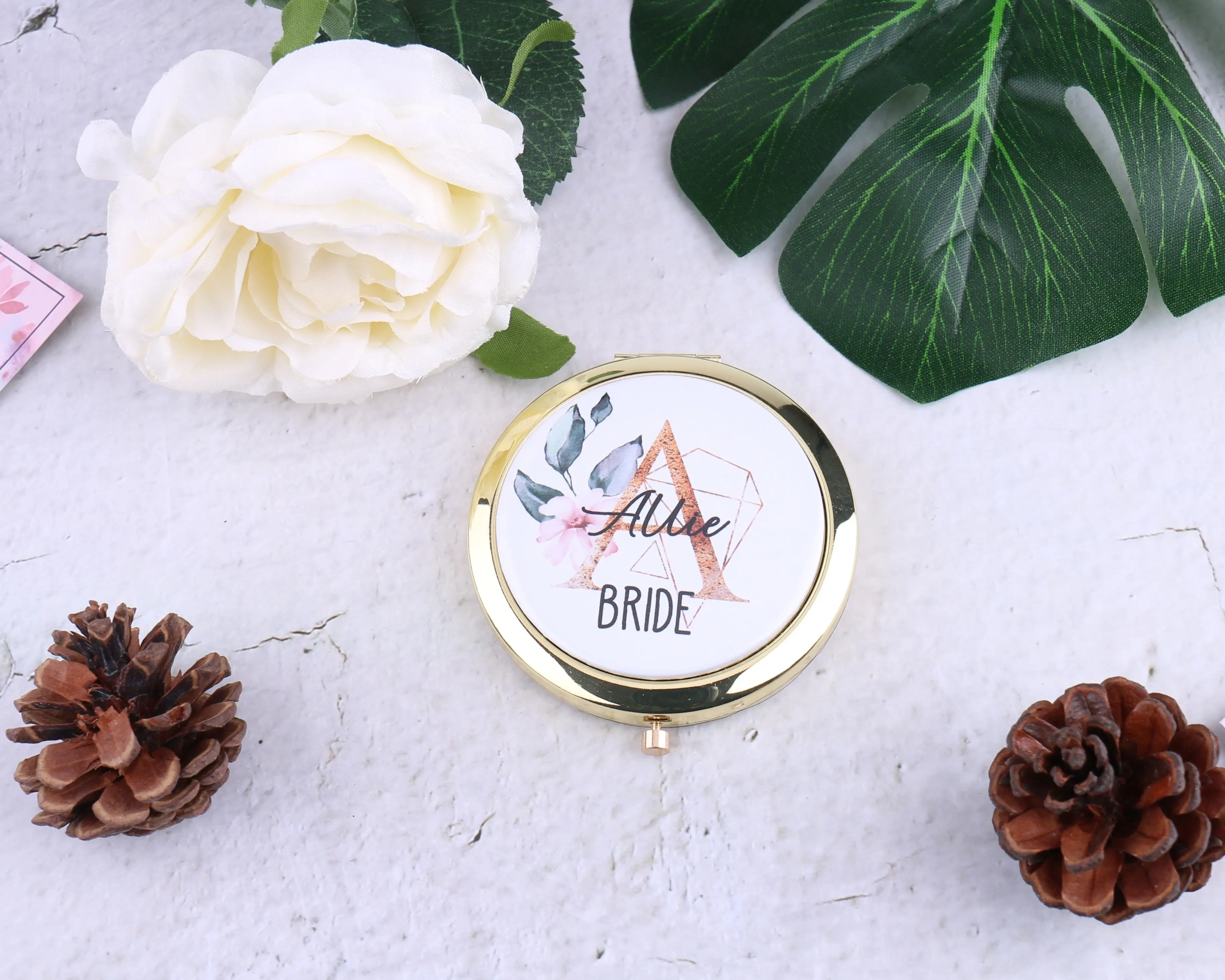 Милые подарки для подружек невесты уникальные зеркальные компакты Золотые
