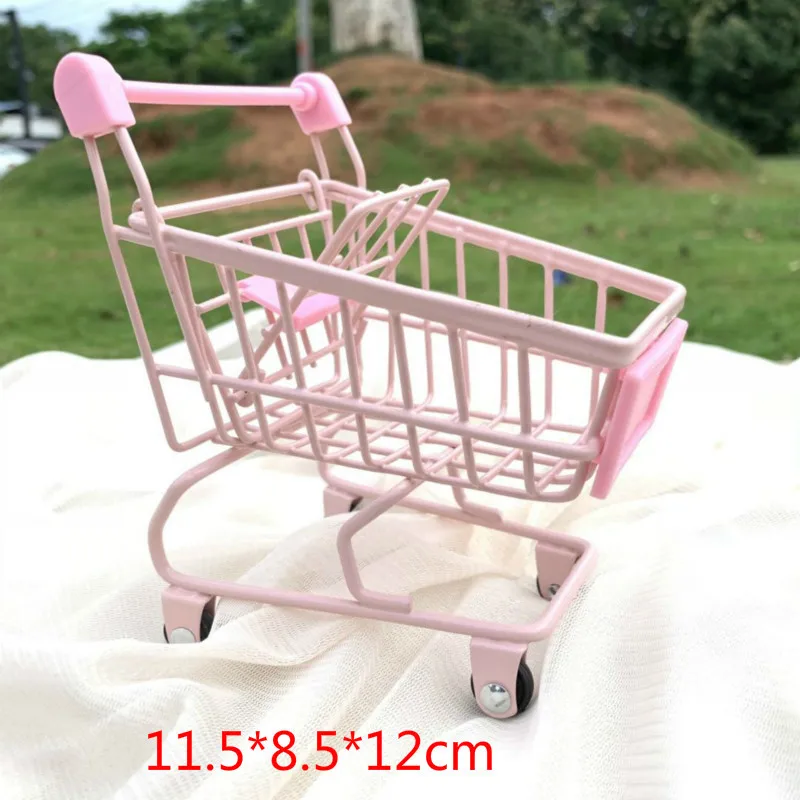 Розовая миниатюрная детская корзина для хранения креативная покупок имитация