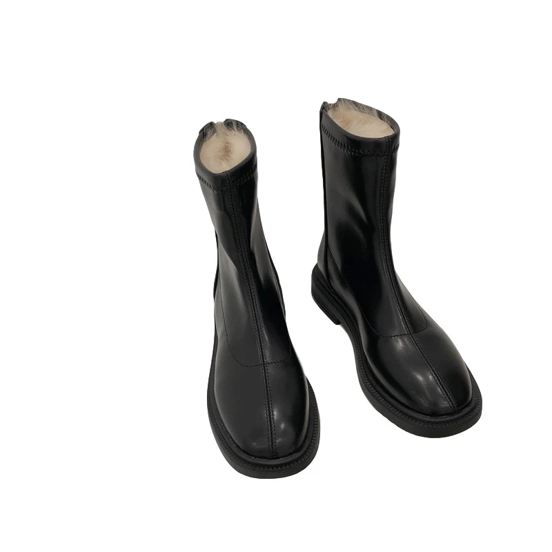 

Boots Low Tube Platform But Knee Cool British style smoke tube boots Street beautiful