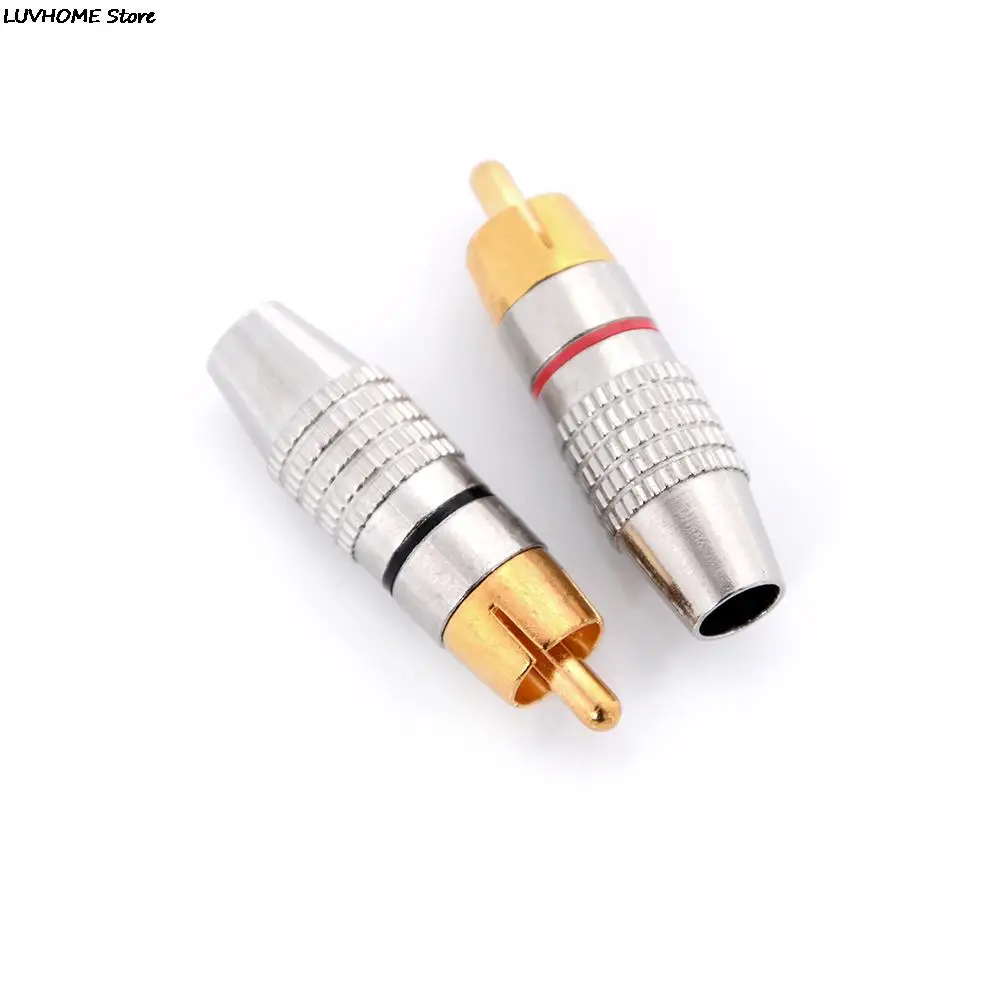 Переходник RCA (штекер-штекер) 2 шт./компл. золотистый черный + красный оптовая
