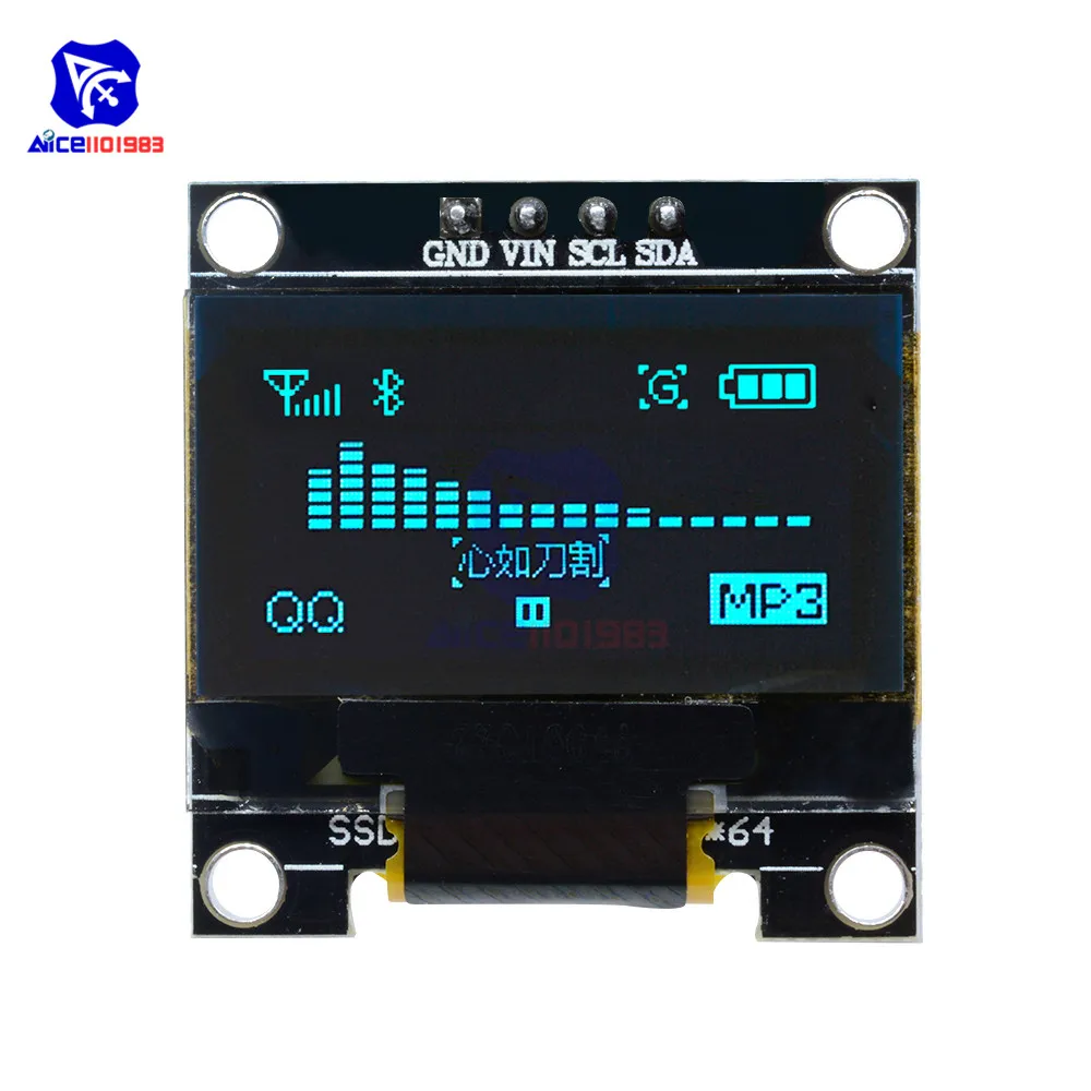 Diymore 0,9" 12864 SSD1306 OLED ЖК-дисплей модуль IEC IIC Серийный с контактом для Arduino 51 MSP430 серии STM32/2 CSR IC