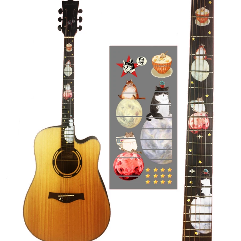 

Creative DIY Guitar Fingerboard Inlay Sticker Guitar Neck Headstock Fret Decals Space Series Guitarra Ukulele Inlay Sticker