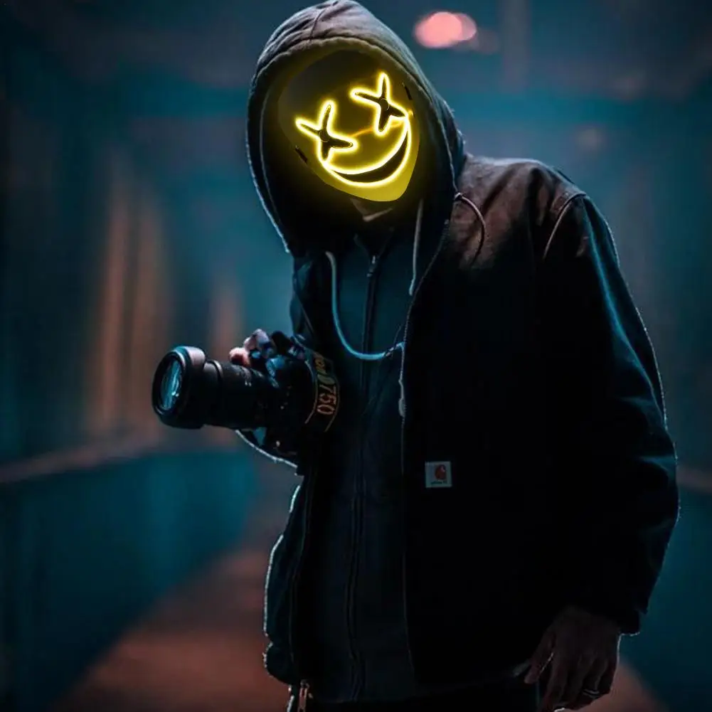 Хэллоуин СВЕТОДИОДНЫЙ продувки маски выборов тушь для ресниц и бровей костюм DJ