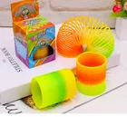 1 шт. радужные круглые смешные игрушки Раннее развитие развивающая складная пластиковая пружинная катушка Детские креативные волшебные игрушки