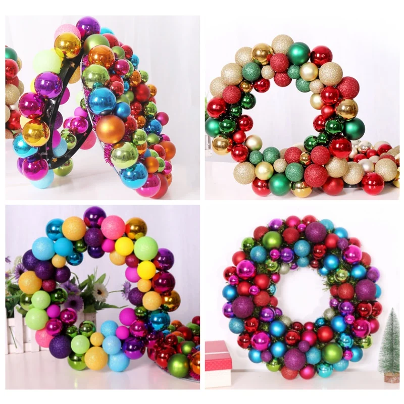 Сверкающий Рождественский шар венок передняя дверь висячая гирлянда