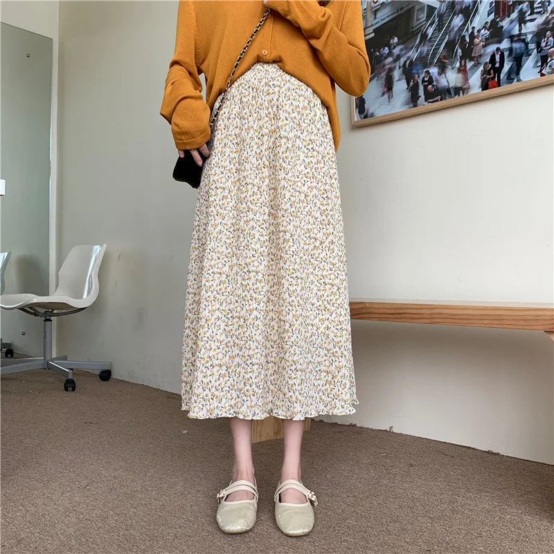 

Real Shot Cost-Effective Spring and Summer Korean Style High Waist Pleated Half-Length fafa_ootd