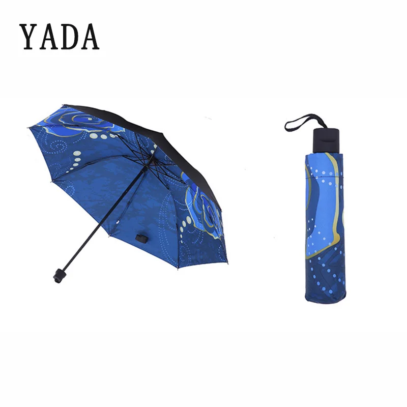 YADA Blue Flower Women Umbrella For kids Folding Rainy Cute Cartoon Umbrellas Anti-UV Lovely Paragua Windproof YD299 | Дом и сад