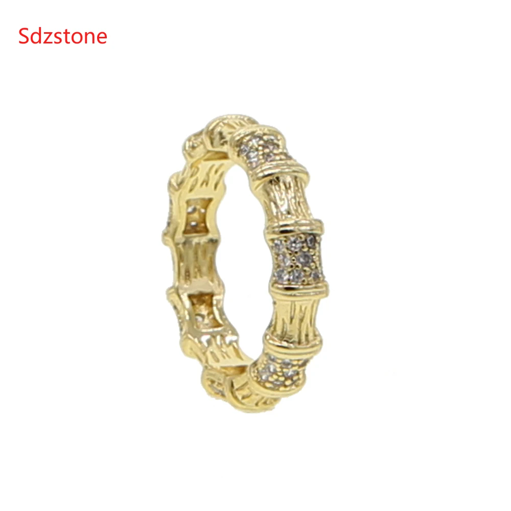 Sdzstone Золотое кольцо 2020 Lucky Cz Eternity Band Engaement милые кольца на палец с цирконием для