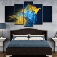 canvas painting wall art modular poster frame 5 piecepcs color parrot animal hd printed modern pictures home decor living room