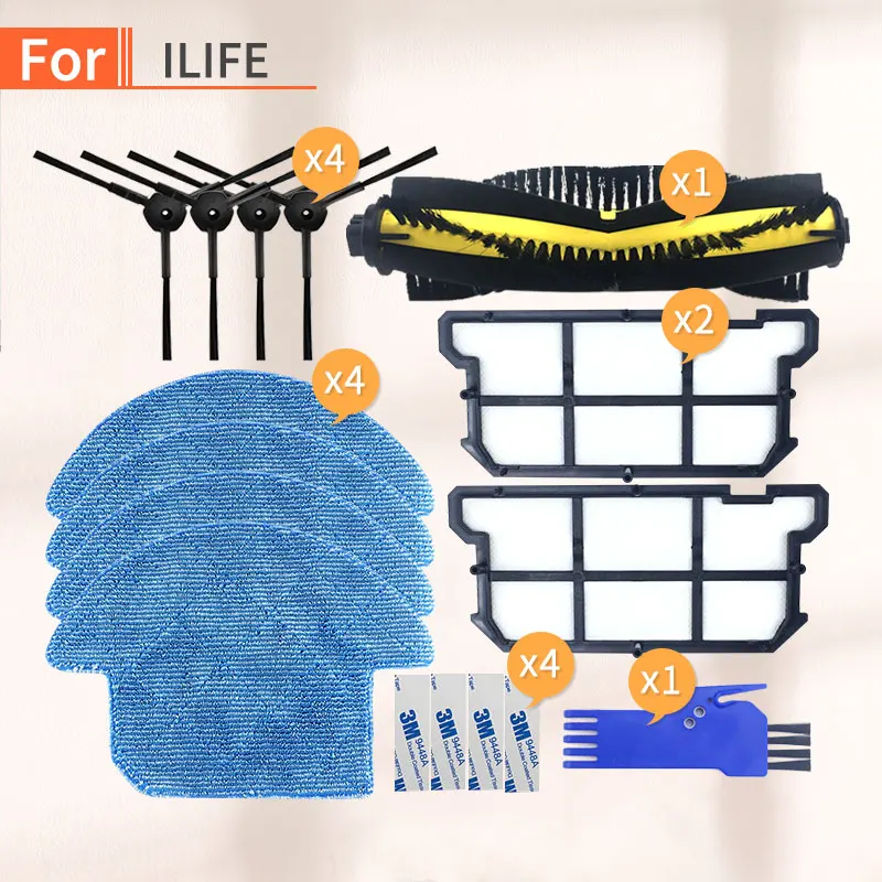 

For Ilife Chuwi V7S pro v7s V7s plus V7 Home Parts Spare Kits Roller Main Side Brush Cloth Mop Filter Hepa Robot Vacuum Cleaner