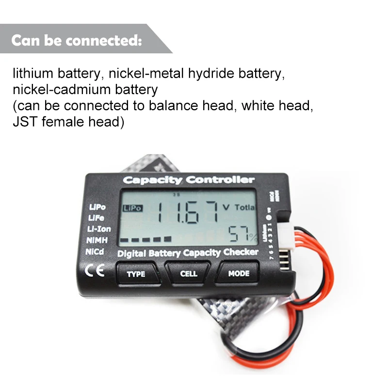 CellMeter 7 цифровой Батарея Ёмкость Checker RC жизнь тестер для самолета Модель Ni Cd