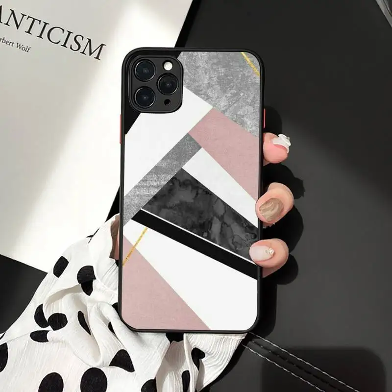 

Marbled pattern Phone Case matte transparent For iphone 7 8 11 12 plus mini x xs xr pro max cover