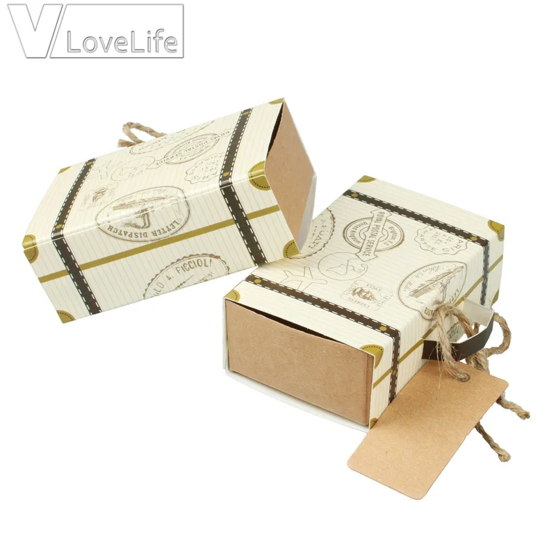 10 шт. Винтаж свадебный подарок чемодан коробка коробки конфеты шоколада милые