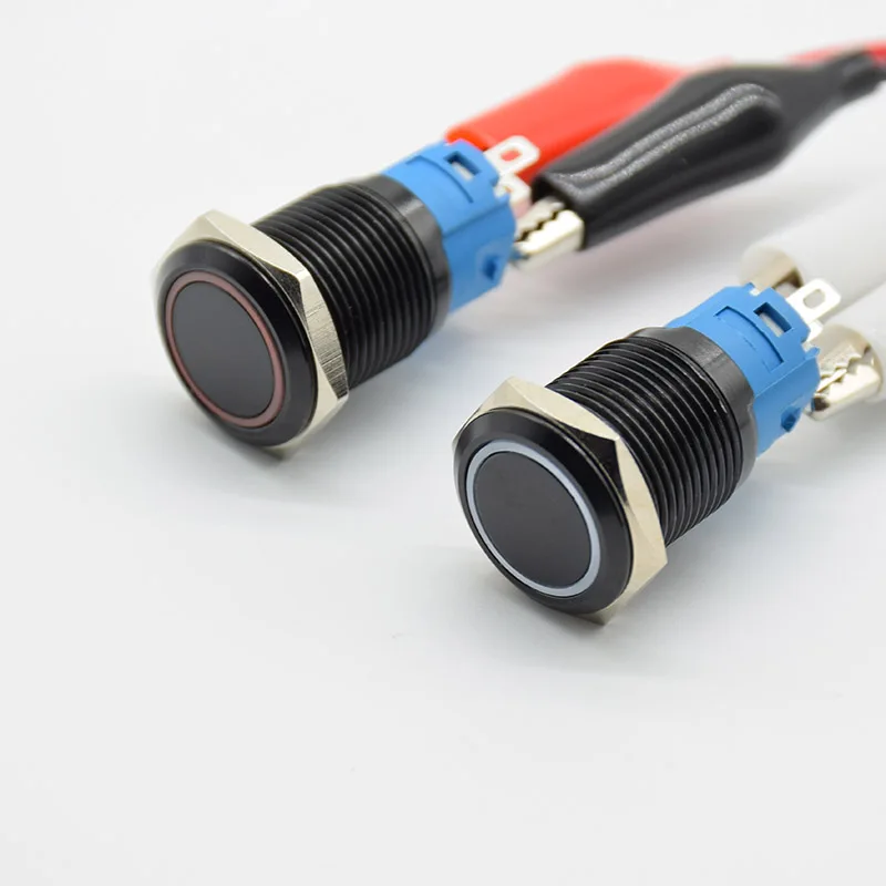 Водонепроницаемый металлический кнопочный переключатель 5 В 12 24 110 220 16