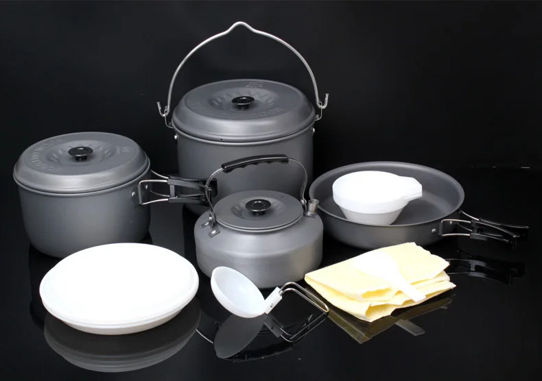 Булин 7 человек походный горшок кастрюля наборы уличная кухонная посуда набор