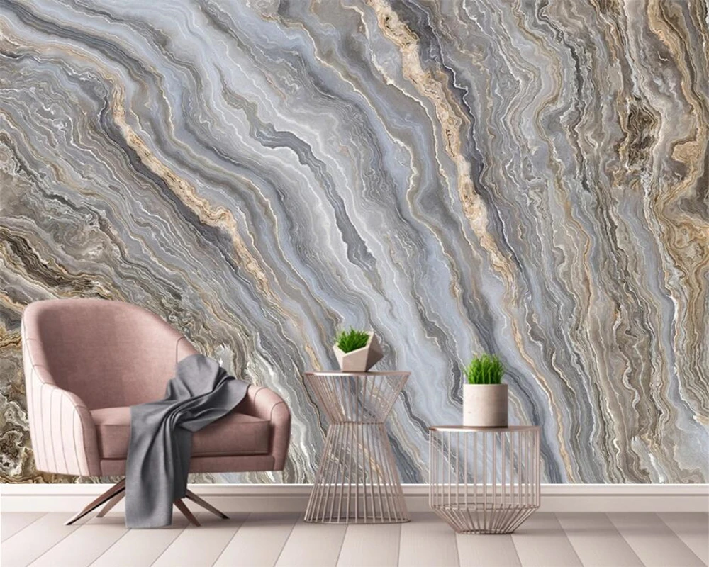 beibehang Customized Abstract Landscape Stone Pattern Golden Marble Wallpaper Living Room TV Sofa Study papel de parede behang