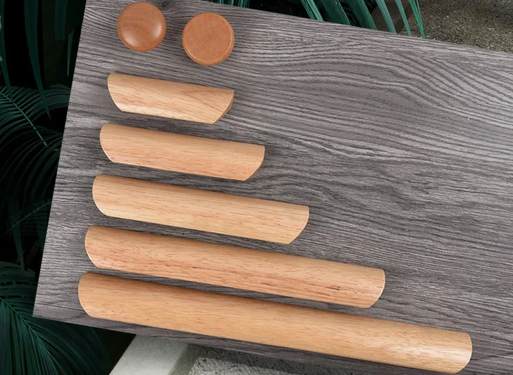 

1PCS Nordic Natural Solid Wood Cabinet Drawer Handles and Knobs Wardrobe Door Closet Dresser Pulls Furniture Hardware