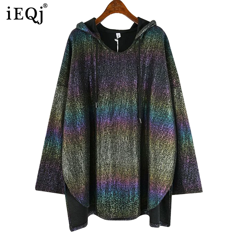 

Ieqj 2021 Autumn Winter New Dark Color Hoodie Female Long Sleeve Loose Design Terperament Top Women Fashion 3w382