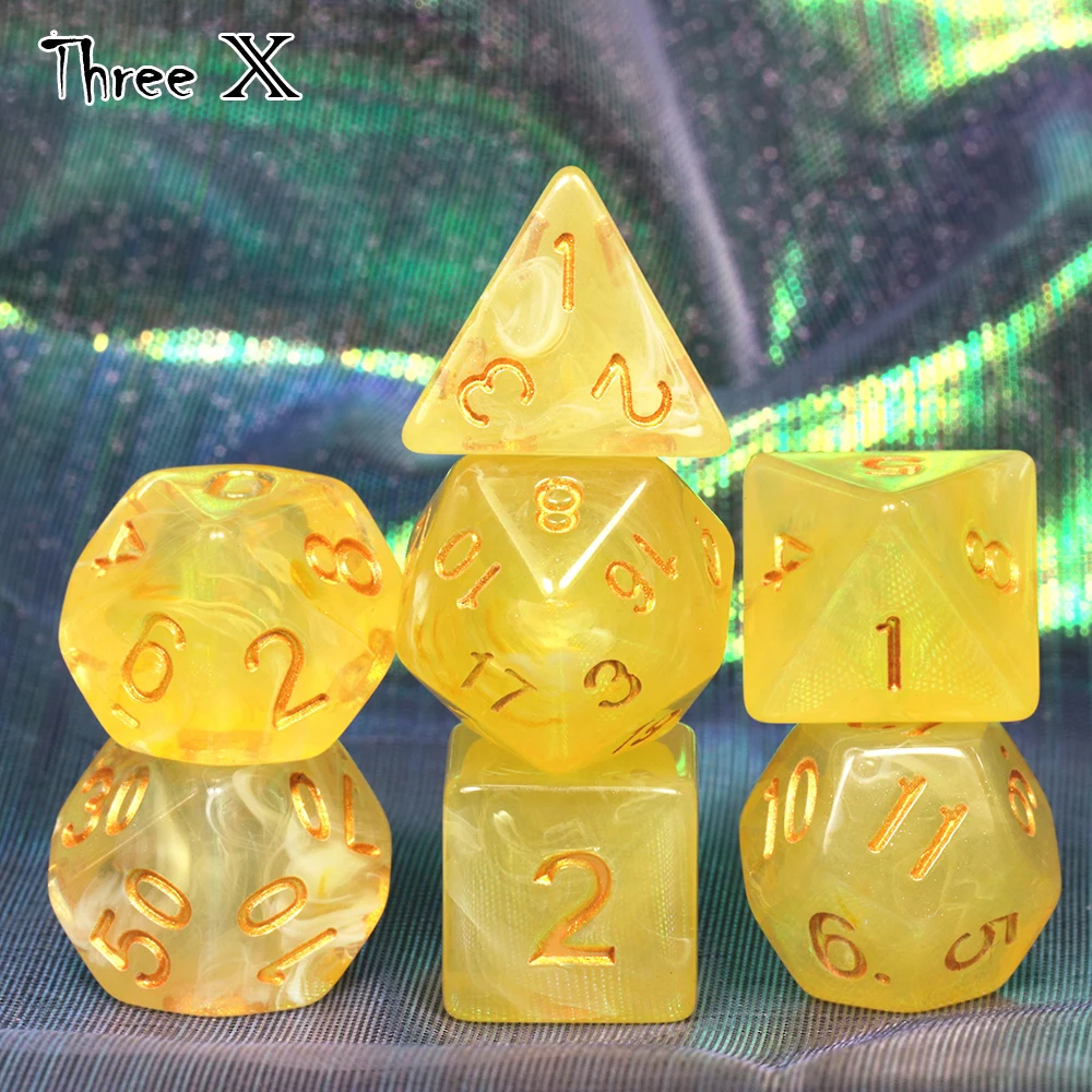 Забавные настольные игры 7 шт. игральные кости-многогранники с эффектом