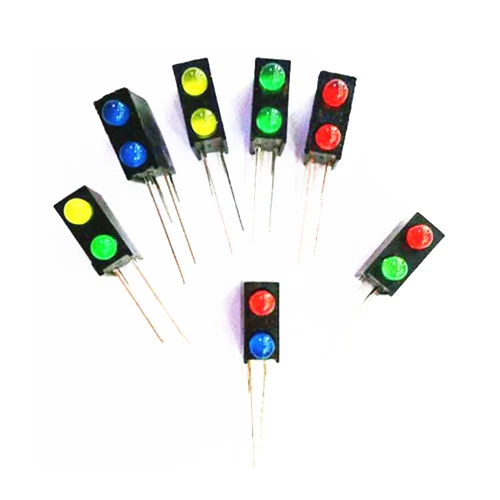 

100Pcs Double 3mm Through Hole LED Diode Indicator With Black Plastic Holder