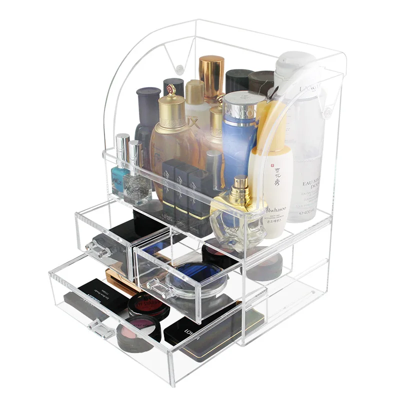transparent acrylic make up jewelry storage box removable household makeup organizer box organizer hot sell free global shipping