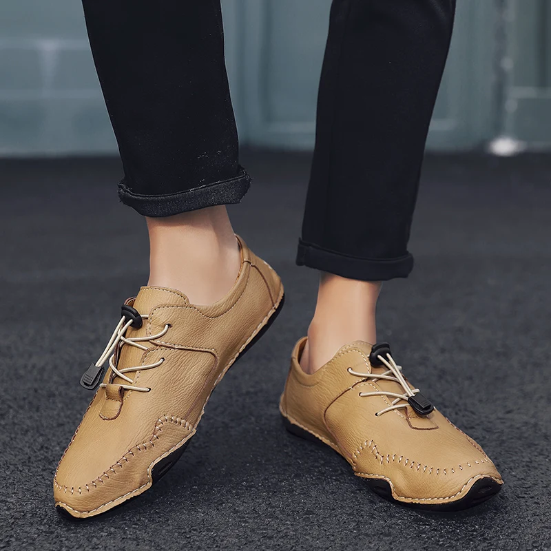 Повседневная мужская обувь из натуральной кожи мужские лоферы удобная модная