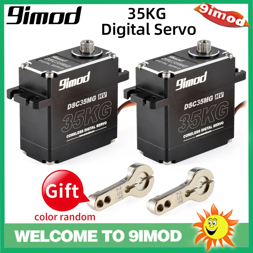 9imod-Servo impermeable DSC35MG, caja de aluminio de 120 grados, engranaje de Metal Digital HV, sin n&uacute;cleo, para coche, cami&oacute;n, barco-0