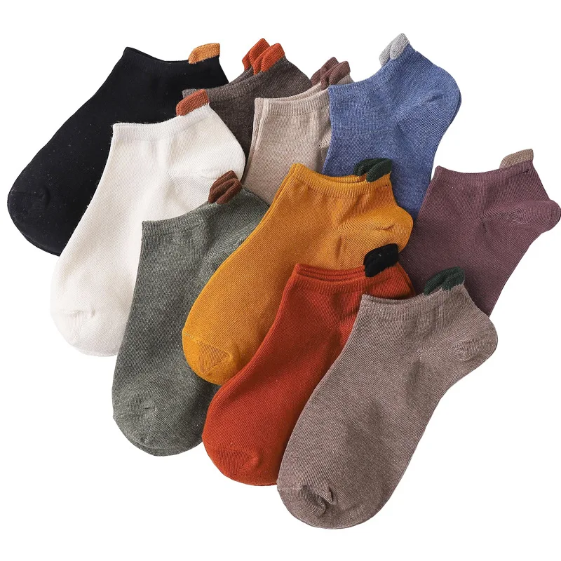 

10 Pairs Female Socks And Summer Thin Boat Socks Low-Cut Light-Mouth Solid Color Cotton Socks Short Tube Women Socks Trend